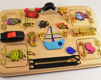 Busy board Toddler toy Activity board Travel busy board Montessori Toy for autism Gift 1st Baby gift Baby toys Christmas baby gift Halloween