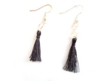 Tassel and bead earrings