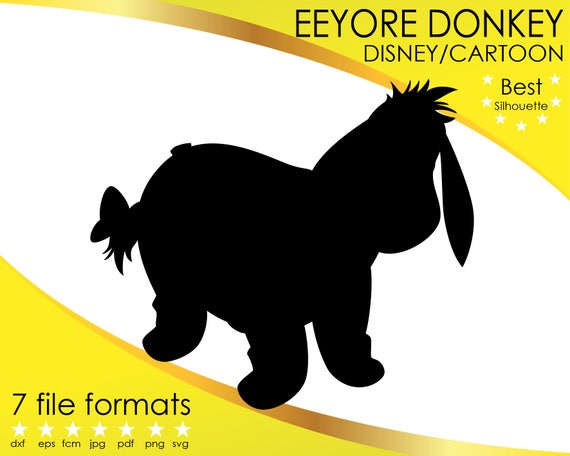 Download 08 Silhouette Eeyore Donkey Winnie Disney Cartoon dxf