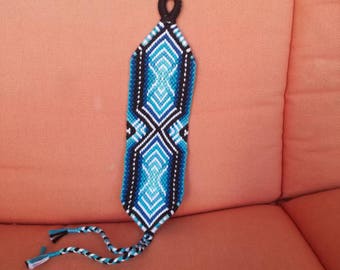 Aquamarine braided bracelet, Knotted bracelet, Handwoven bracelet, String bracelet, Friendship bracelet, Bracelet bresilien,Bohemian style