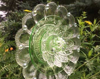 Repurposed Glass Flower/Suncatcher/Wall Decor/Garden Art