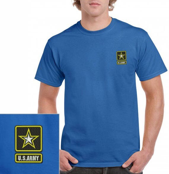 united states army embroidered royal blue t shirt us military