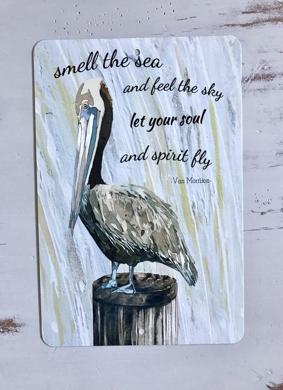 New Pelican Metal Sign Beach Sign Home Decor