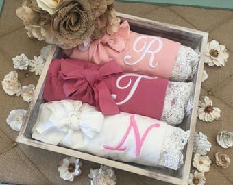 SALE!! bridesmaid robes set of 1, 2, 3, 4, 5, 6, 7, 8, 9, 10, 11, 12, bridesmaid gifts, cotton lace robes , getting ready robes, bridal