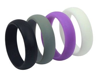 4-Pack! High Quality Silicone Wedding Ring Women's Band