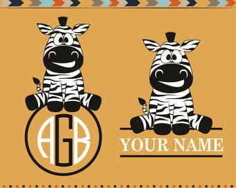 Zebra Monogram Svg Zebra Svg Files Animal Silhouette Svg For Silhouette Svg For Cricut Africa African Safari Zoo Animal Vinyl Design Svg Dxf