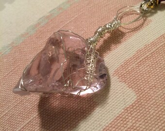 Pink Andara with magenta necklace pendant.