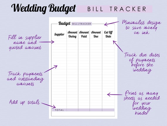 wedding budget tracker