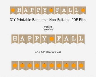 Happy fall banner | Etsy