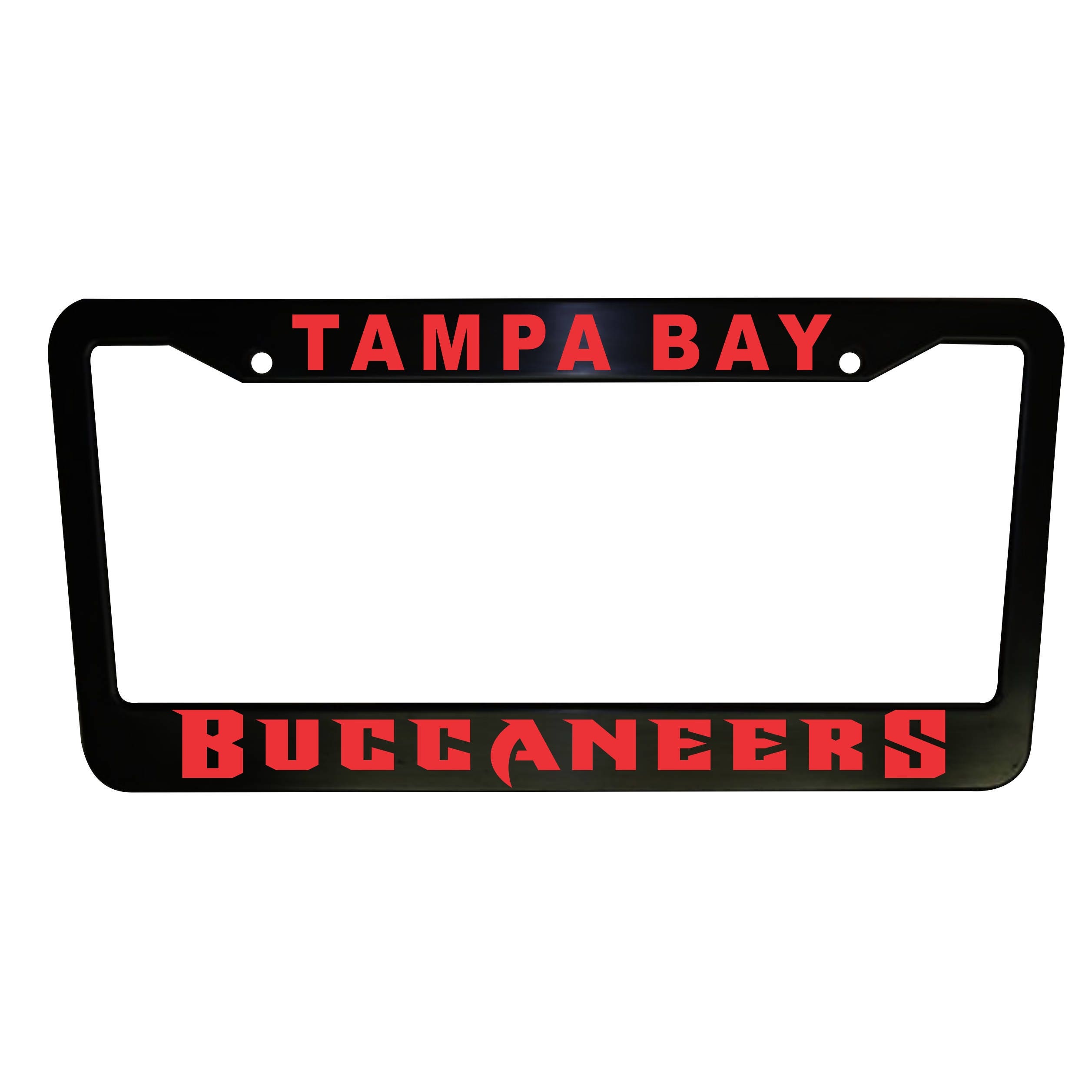 2 UNITS Tampa Bay Buccaneers Black Plastic License Plate Frame