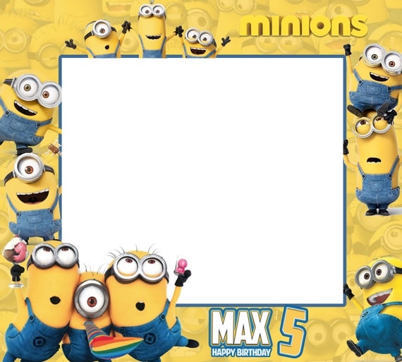 Minions Birthday Frames Minions Photo booth Frame Frame