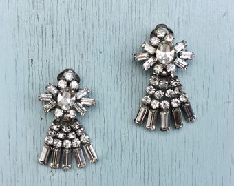 1950's/60's Rhinestone Chandelier Clip on Earrings