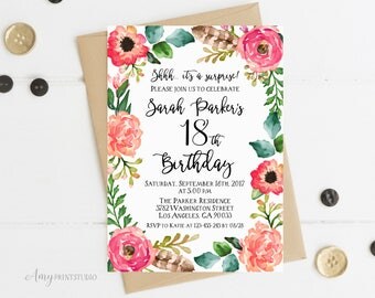 18 birthday invitation