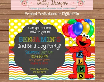 Elmo Birthday Invitation, Elmo Birthday Invite, Elmo Birthday Party Invitation, Elmo Birthday Party Invite, Elmo Invitation, Elmo Invite
