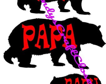 Mama Papa and Baby Bear SVG / PNG File