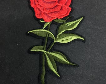 Embroidered Gucci Style Patch, Iron On Flower Patch, Embroidered Rose