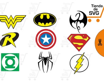 superheroes svg, batman svg,superman svg, capitan america svg, linterna verde svg, hombre araña svg file jpg. Silueta corte cricut.