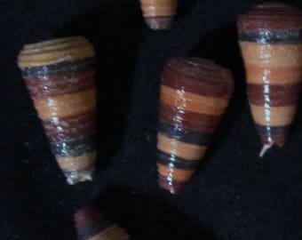 Lot of 10 Brown Paper Cone Beads