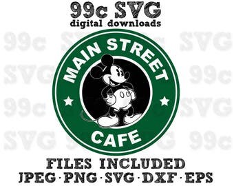 Mickey Mouse Starbucks Inspired Disney SVG DXF Png Vector Cut File Cricut Design Silhouette Cameo Vinyl Decal Party Template Heat Transfer