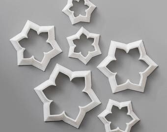 Cutter set (MEHENDI#1), Metalclay Cutter Set. Polymer Clay Cutter Tools.