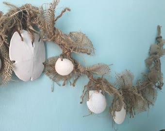 White Beach Shell Garland, Decoration for Holidays, Weddings & Everyday