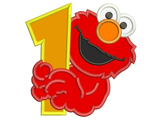 Download Elmo 1st Birthday Applique Design 3 sizes for Instant Download