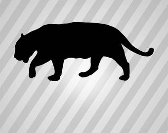 jaguar Silhouette - Svg Dxf Eps Silhouette Rld RDWorks Pdf Png AI Files Digital Cut Vector File Svg File Cricut Laser Cut