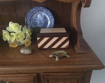 Maple and Walnut Striped keepsake Box
