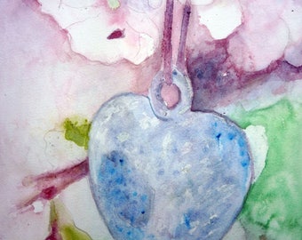 watercolor heart for all mothers of the world