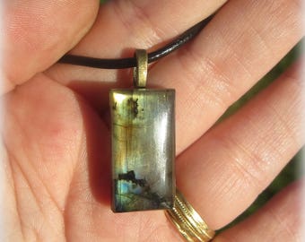 labradorite pendant rectangle