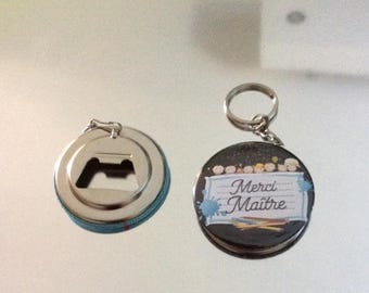 Keychain bottle opener with 50mm cabochon