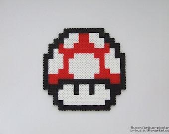 Mushroom Super Mario (Pixel art in Hama beads)