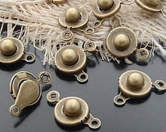 Snap closure bronze finish jewelry 17mm