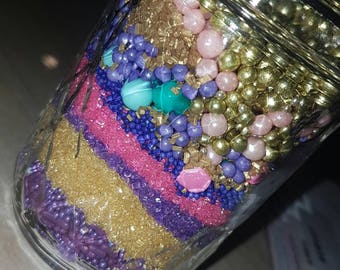 Purple. Pink. Turquoise and gold 8oz mix