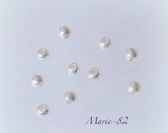 10 mm round beads and smooth 2.50 mm / Silver 925/1000