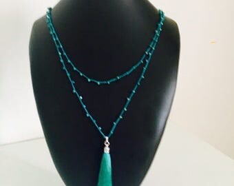 CROCHET NECKLACE AND PEARL