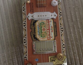 Handmade Electric Cigar Box Guitar- Arturo Fuente w/ Collectors Coin
