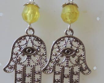 Hands of Fatima or hand of Miriam or hamsa Silver earrings