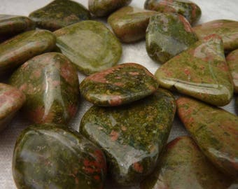 3 cm 1 stone rolled unakite for gemstones jewelry making