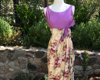 Vintage 1960s floral empire waist dress