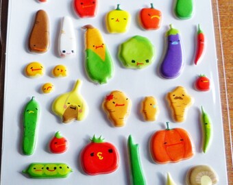 pumpkin broccoli Leek mushroom pepper tomato carrots Eggplant vegetables stickers