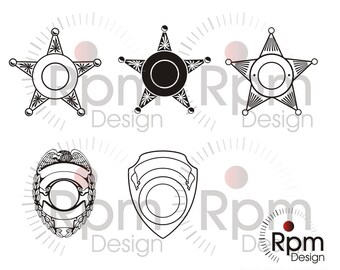 Police Badges SVG file, Police SVG File, Police eps, Police, Badge, Sheriff, Sheriff Star, Star, Bundle, Vector, Digital, EPS file, cricut