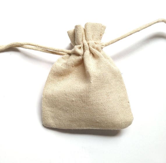 2 Small linen Cotton Sachet Bags Wedding Toss Bags Packaging
