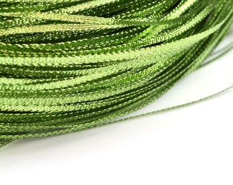5 M of metallic nylon 3mm Green Ribbon
