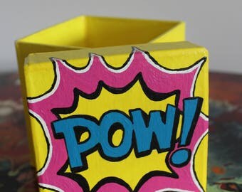 Pow Comic paper mache box