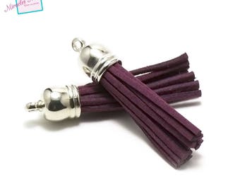 4 58 mm, silver, Bell plum suede tassels