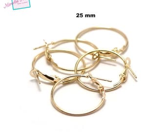 20 hoops 25 mm, gold, support earring