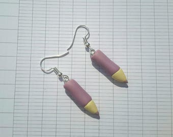 Small pencil earrings handmade polymer clay ❤ ❤