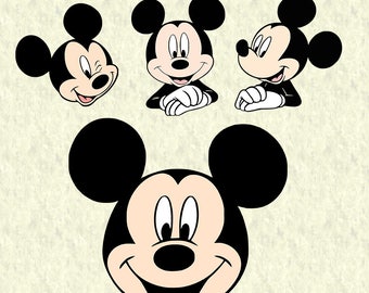 Mickey Mouse Head SVG, Mickey Clipart, Disney SVG, Mickey Mouse Vector, DXF, Mickey Mouse cut file for cricut, silhouette cameo, Vinyl Cut