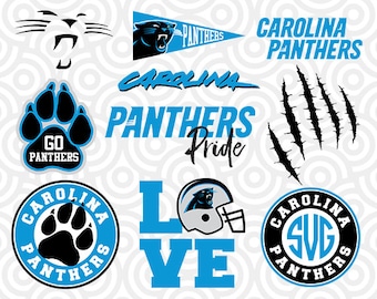 CAROLINA PANTHERS SVG Set, Carolina Panthers Digital Download Files, Football Logos, Die Cut Files in dxf, png, jpg, eps, pdf, S-09